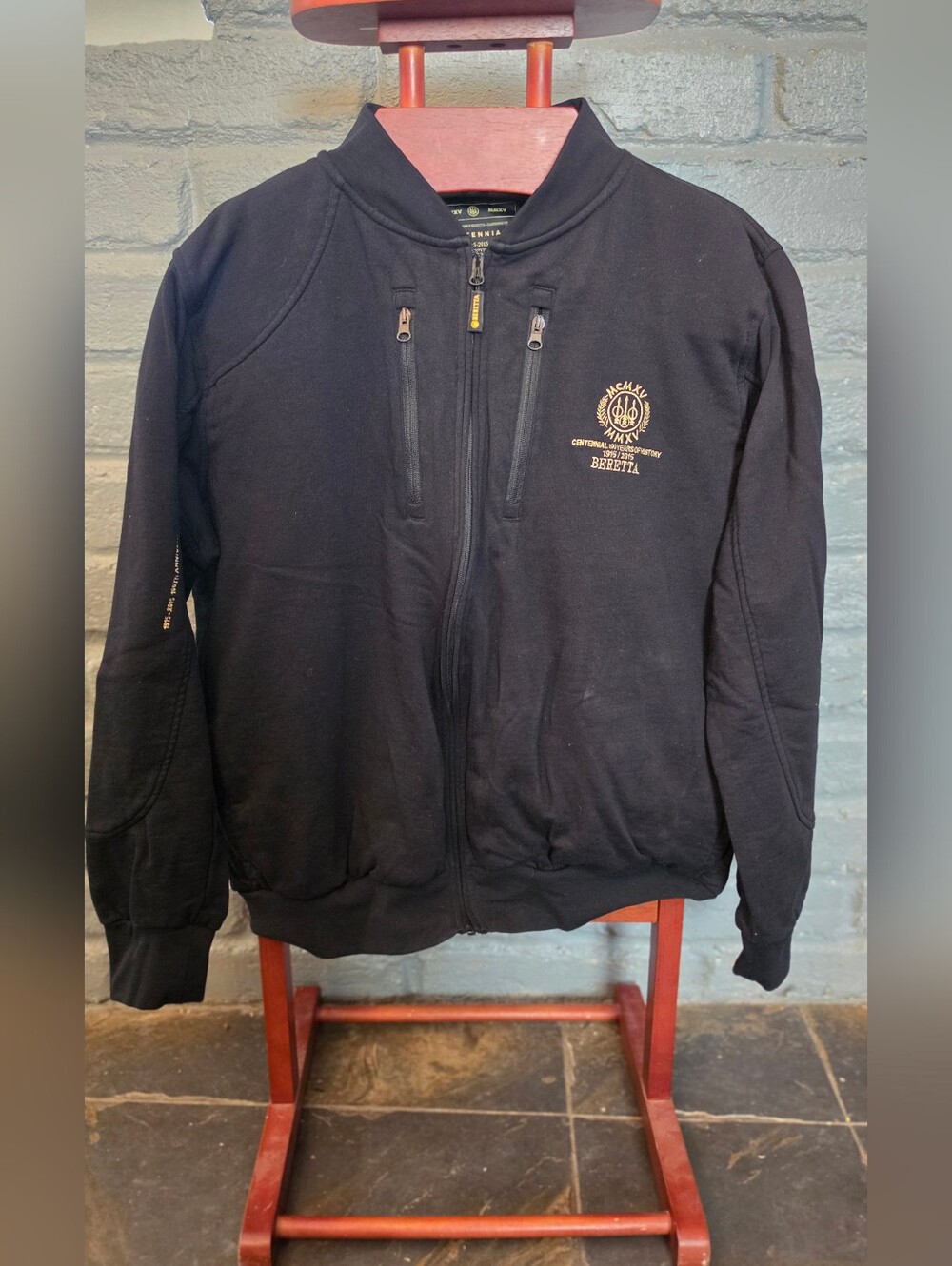 Beretta CENTENNIAL 1915-2015 Men's Black Zip-Up Sweater Fleece Jacket 3XL